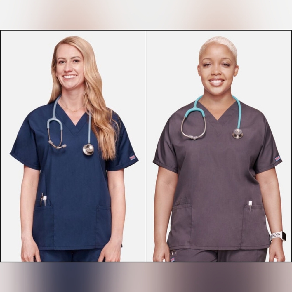 NWT Cherokee Workwear Women's V-Neck Scrub Tops (See Description for Size/Color)